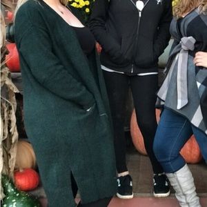 Forest green maxi cardigan